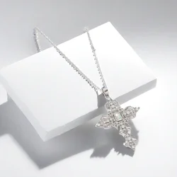 Modische und exquisite Kreuz-Halskette für Herren und Damen, Edelstahl-Kette, Kreuz-Anhänger, Schmuck, Gebet und Taufe