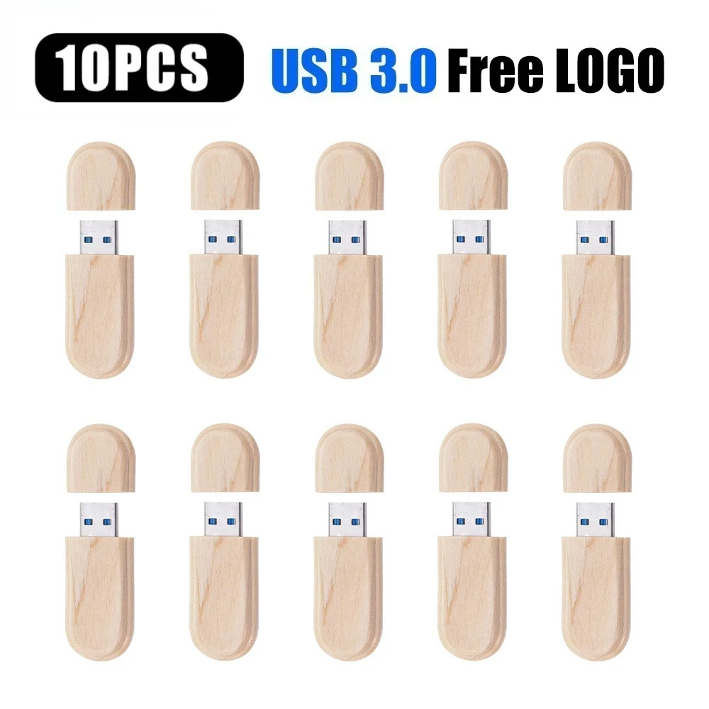 

10PCS/LOT USB 3.0 Wood usb + box Flash Drive 4gb 8GB 16gb 32gb 64GB 128GB Pendrive Gifts memory stick U Disk free custom logo