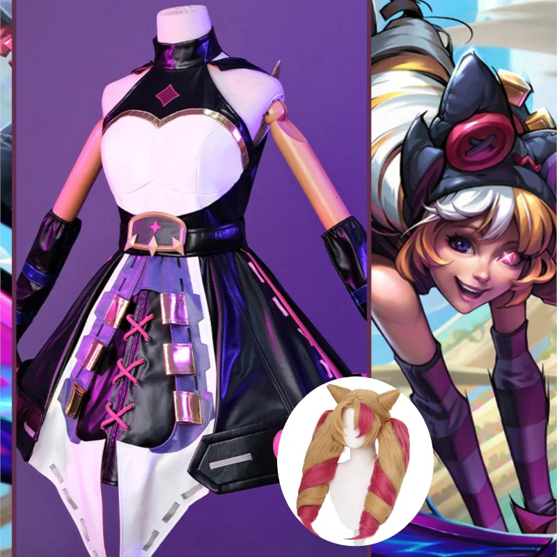 

Game LOL Soul Fighter Gwen Cosplay Costume Game Gwen Costume Halloween Outfit Women Dress Full Set With Hat Wig Gwen New Skin