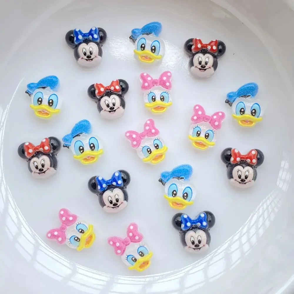 50 Pcs New Cute Resin Mickey, Minnie, Bee Bear Flat Back Ornament Jewelry Making Manicure Hairwear Accessorie
