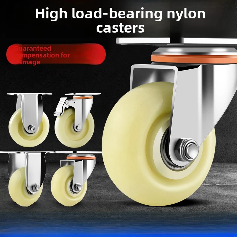 

Nylon Universal Swivel Casters 1.5-3 Inch Load-Bearing Wheels Pulleys Handcart Trolley Furniture Moving