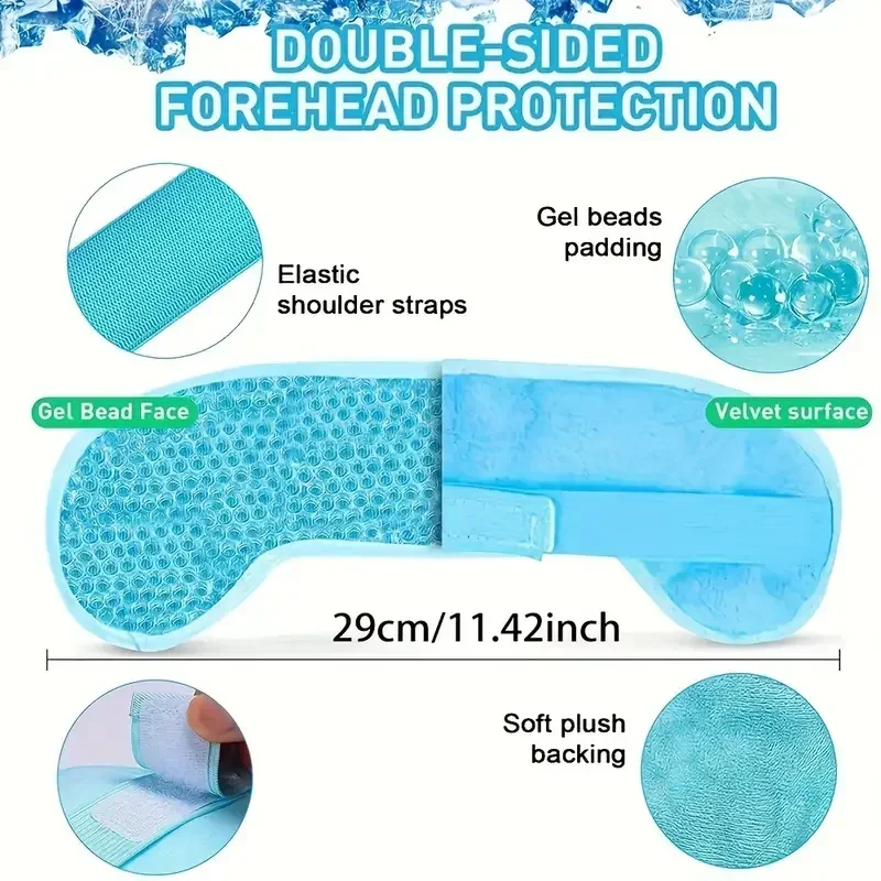 ร้อน/เย็นเจลลูกปัดไมเกรนห่อแพ็คน้ําแข็งพร้อมเจลลูกปัด Soft Plush Backing Ice Wrap สําหรับอาการปวดหัวความเครียดบรรเทาสปานวด