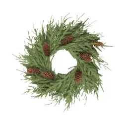 Front Door Wreath,Artificial Greenery Wreath,Festival Gift,Ornament Xmas Christmas Wreath Winter Garland for Wall Home Decor