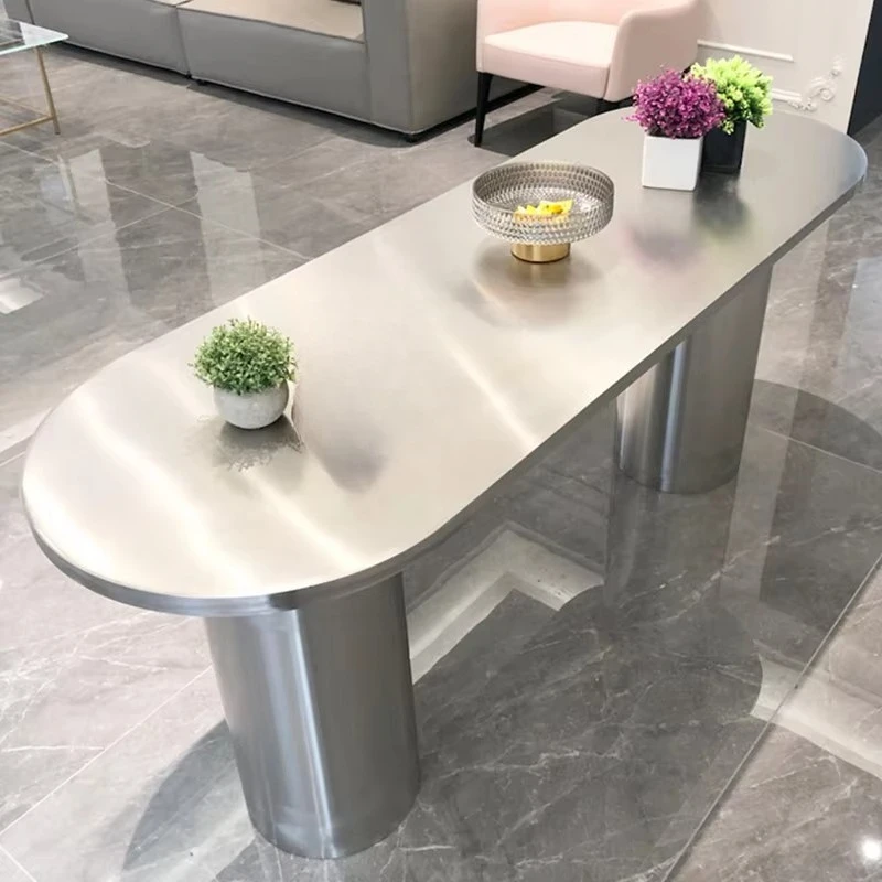 Clothing store display stand Modern simple water counter Stainless steel display stand