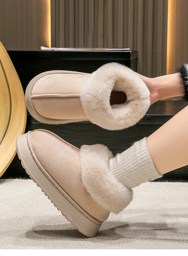Winter-Slip-On-Hausschuhe für Herren, dicke Memory-Schaum-Sohle, ultraweiches, mit Fleece gefüttert, warme High-Top-Hausschuhe für drinnen und draußen – Detail 11