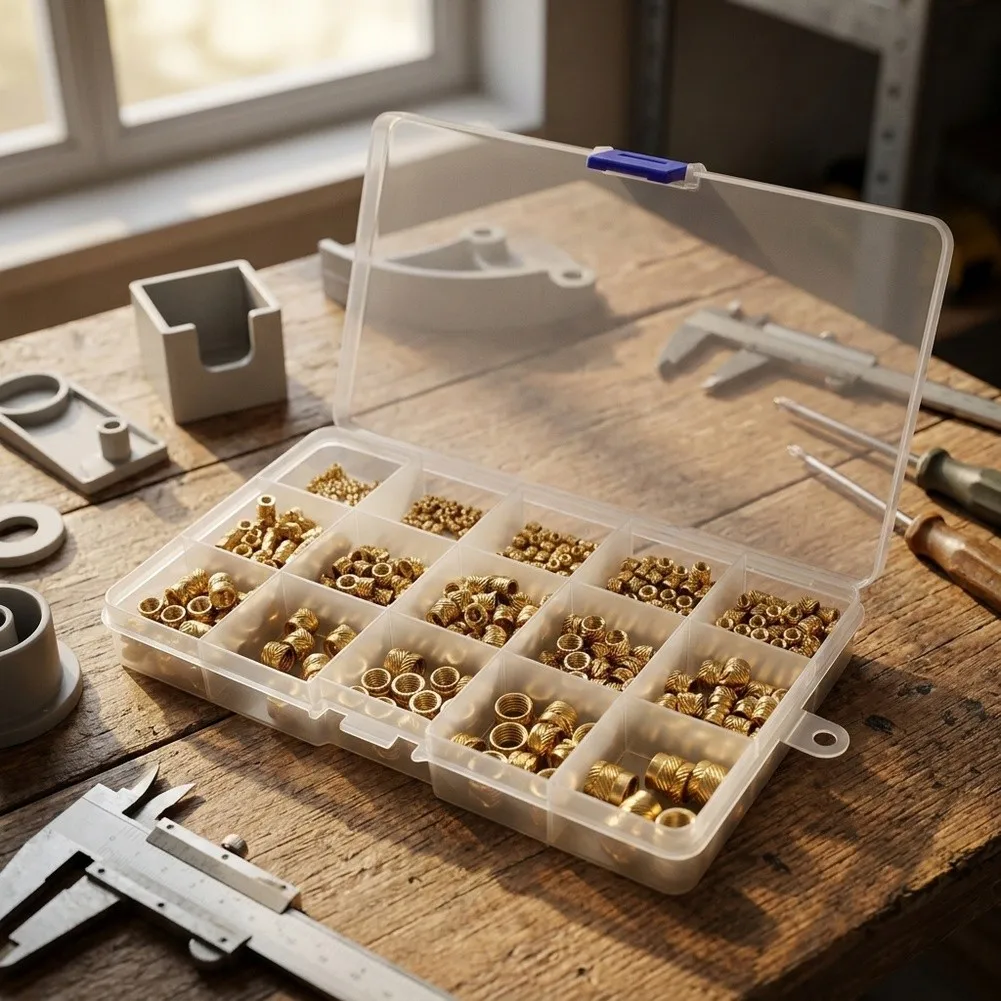 450Pcs M2-M8 Brass Heat Set Threaded Inserts Kit, Diagonal Knurled Nuts For Secure Plastic Assembly & 3D Printing