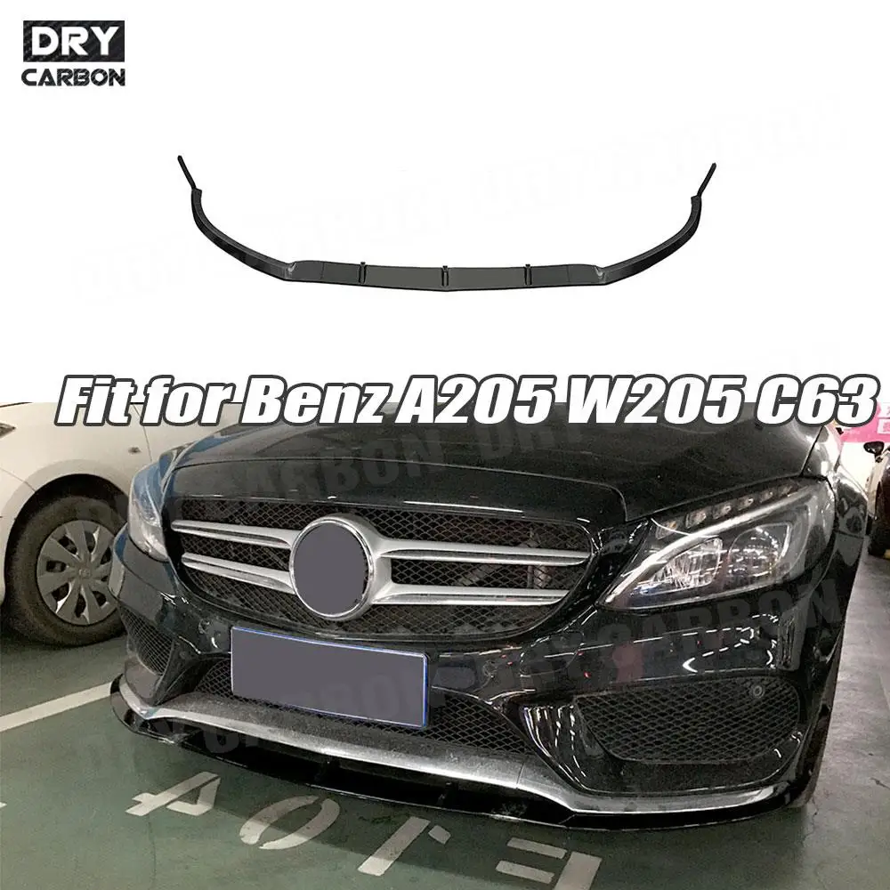 

for Mercedes Benz C Class A205 W205 C205 C63 AMG 2014-2018 ABS Front Lip Bodykit Gloss Black Car Bumper Lip Chin Accessories