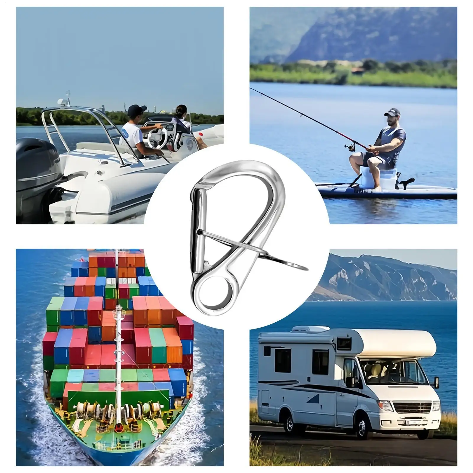 Dubbele zelfsluitende klimkarabijnhaak Zware roestvrijstalen veiligheidskarabijnhaak voor wandelen, varen, sportschool, rugzak en hondenriem