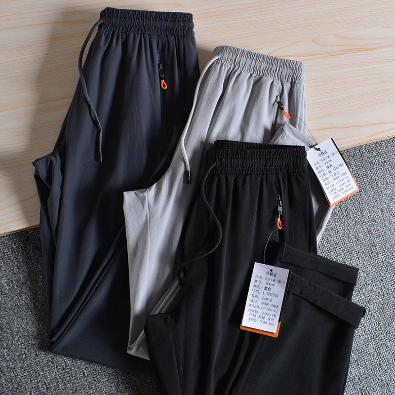 

Outdoor Profional Lightweight Qui Dry Breathable Sports Casual Pants Elastic Waist Long Trousers Men Summer Faion Urba...