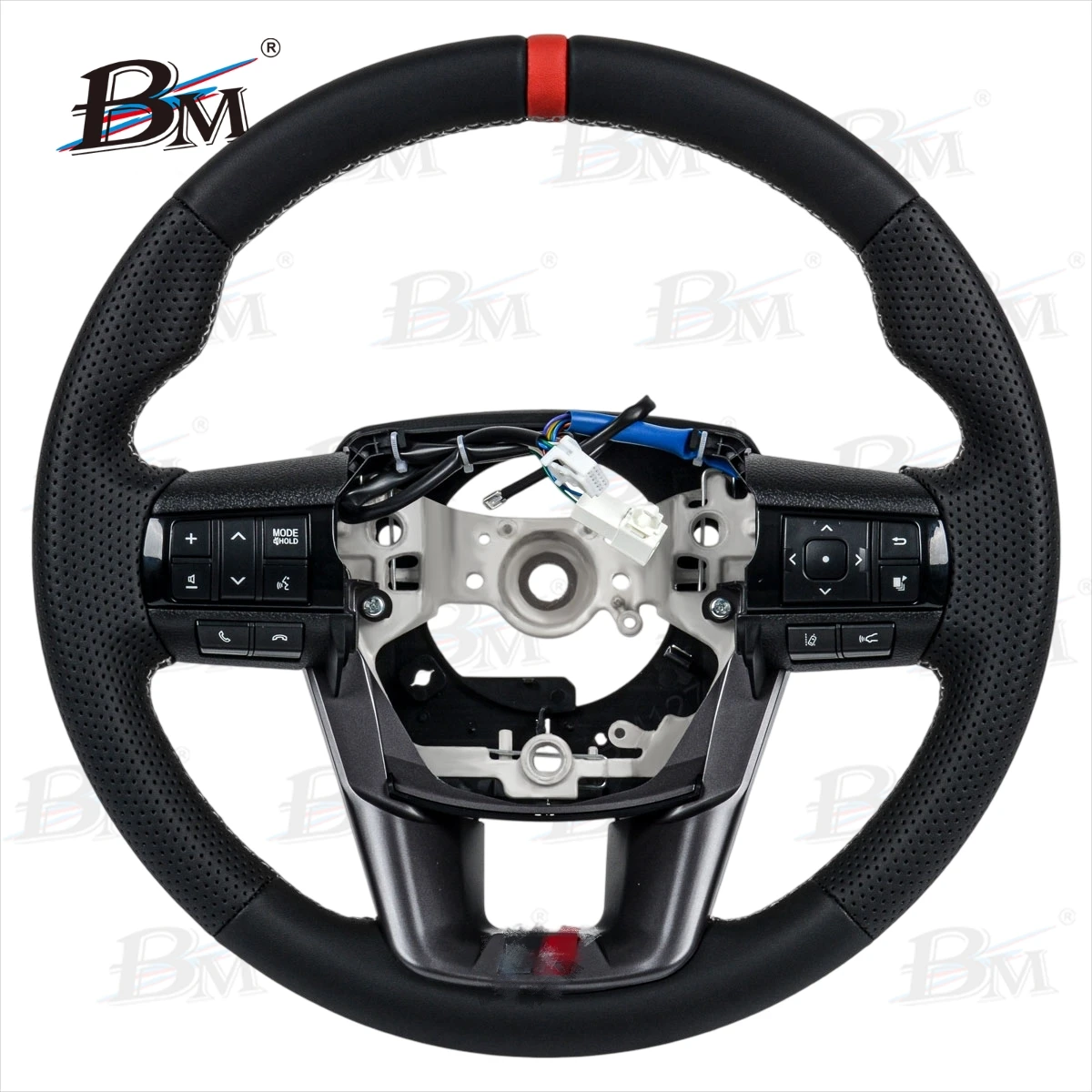 

Full Perforated Leather Steering Wheel For TOYOTA Fortuner HILUX REVO 2016+ LC PICK UP 2022+ LC70/76/79 2024+ GR With Buttons