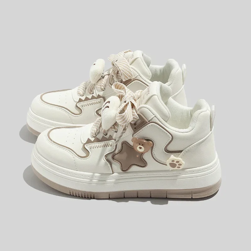 2024 New Platform Non-slip Women\'s Sneakers Vulcanize Shoes Fashion Flat Increase Lace Up Tenis Sport High Top Brands Shoes