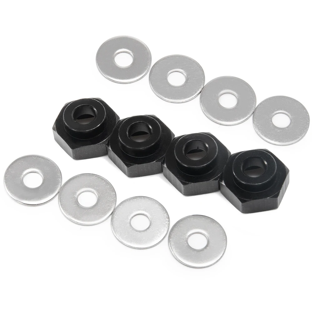 AXSPEED 4PCS Hex Wheel Hub Drive Adapter Extension Column Metal Nut 12mm to 17mm for 1/8 1/10 Axial SCX10 TRX4 Parts