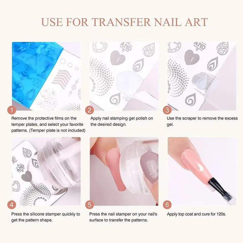 Clear Nail Stamper Stamping Jelly For French Style Not Easily Deformed Tools Suitable For Women And Girls