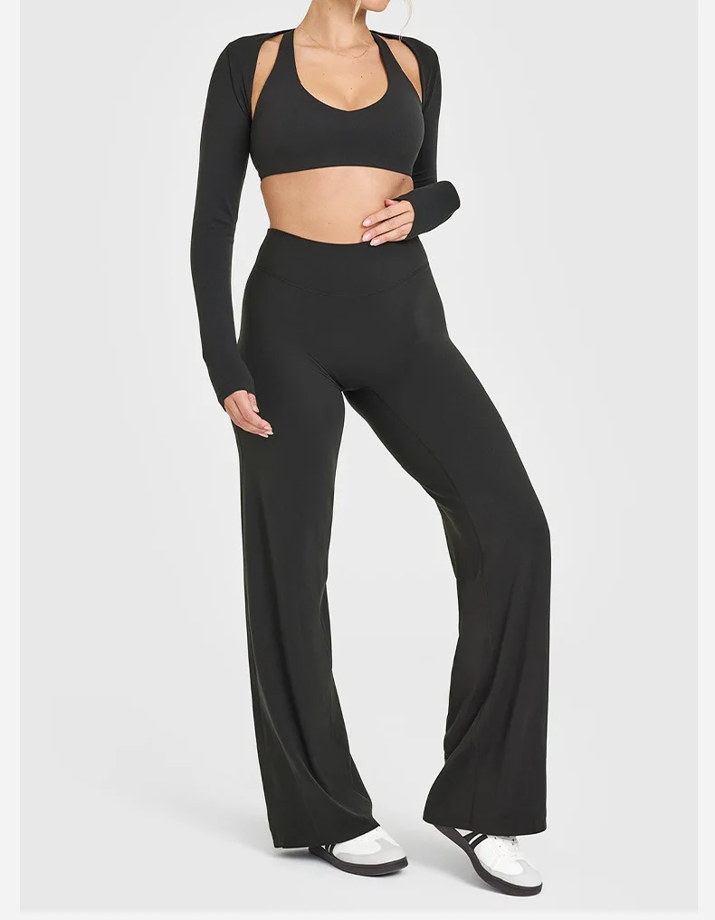 Womens Straight Leg Pants – High Waisted Wide Leg Yoga Pants Breathable Loose Baggy Sweatpants for Gym Running Casual Wear