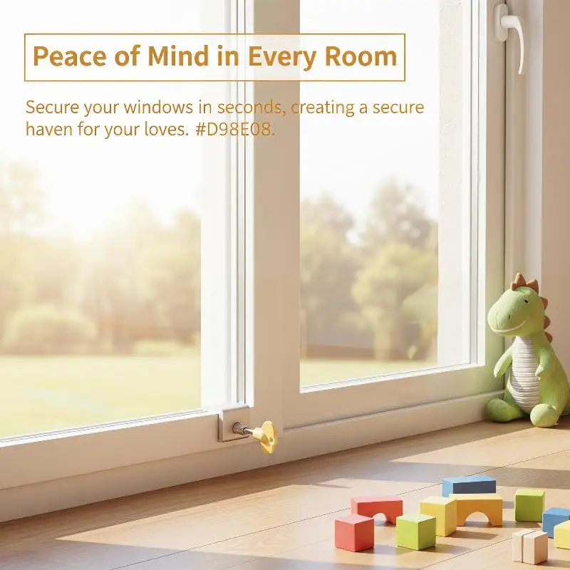 Adjustable Sliding Window Lock Aluminum Construction Keyed Security Lock for Child Protection Home Office