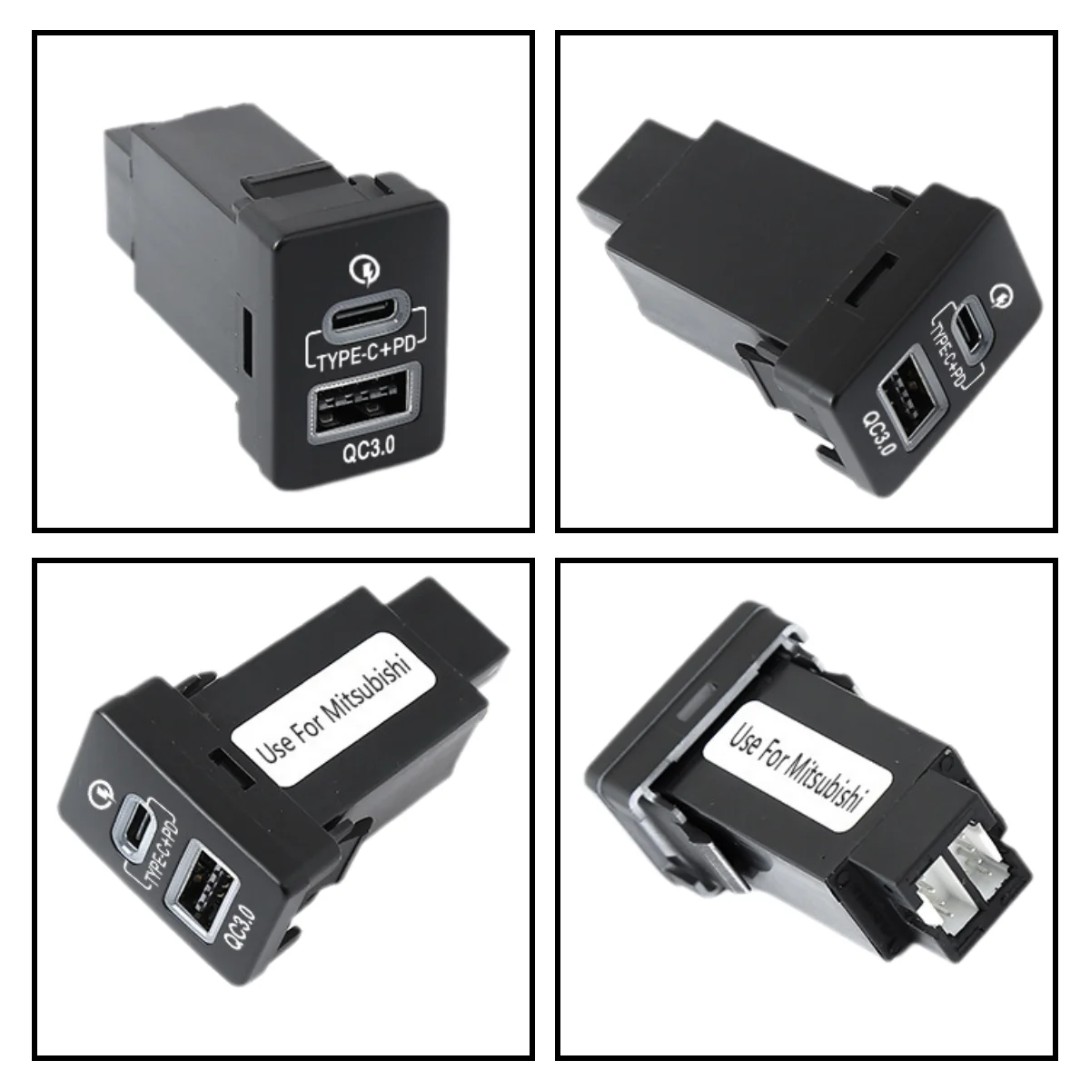 23mm*34mm für Mitsubishi Outlander Eclipse Cross L200 Triton QC3.0 USB+PD Typ-C Auto-Ladegerät Steckdose Netzadapter – Detail 10