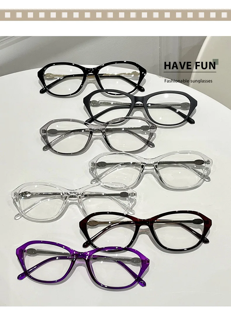 Ovale Myopie-Brille, langlebig, Anti-Blaulicht, mit Metallrahmen, fertige Myopie-Brille, geeignet für verschiedene Gesichtsformen – Detail 1