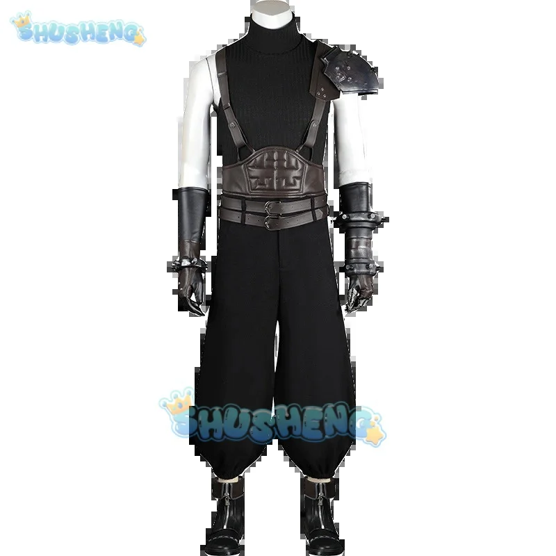 FF7 سحابة الصراع تأثيري زي للرجال ، سترة وبنطلون ، لعبة أنيمي ، الخيال النهائي السابع ، ملابس حفلة عيد الهالوين ، لعب الأدوار للذكور البالغين ، جديد