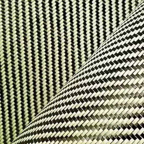 

3K 200g Carbon fiber mixed Fabric 2x2 Twill Carbon Kevlar cloth Aramid fiber 40" / 100cm width