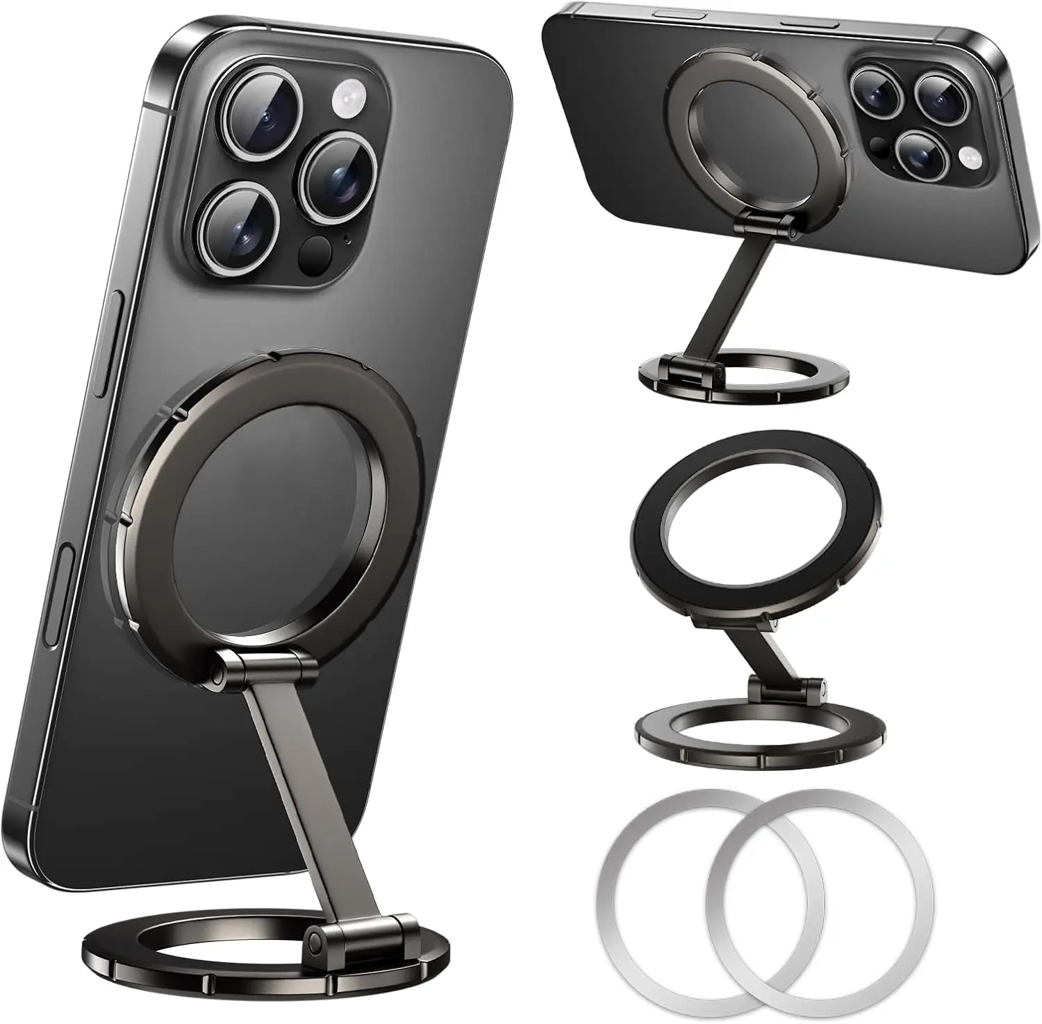 

UBeesize Magsafe Phone Ring Stand, Portable Magnetic Phone Grip and Double Side Holder for Desk, Travel, Kitchen, Gym, Kickstand