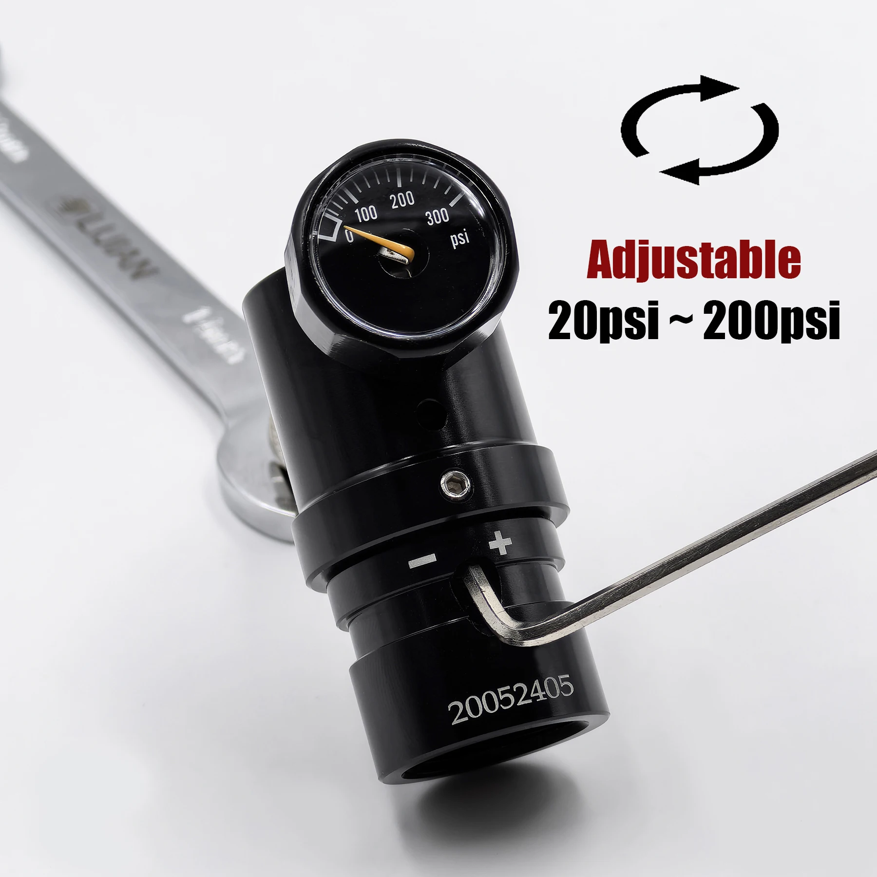 Micro regulador ajustable MR Gen 2 con adaptador hembra US 2202, salida de 20psi a 200PSI, válvula de aire de alta presión suave