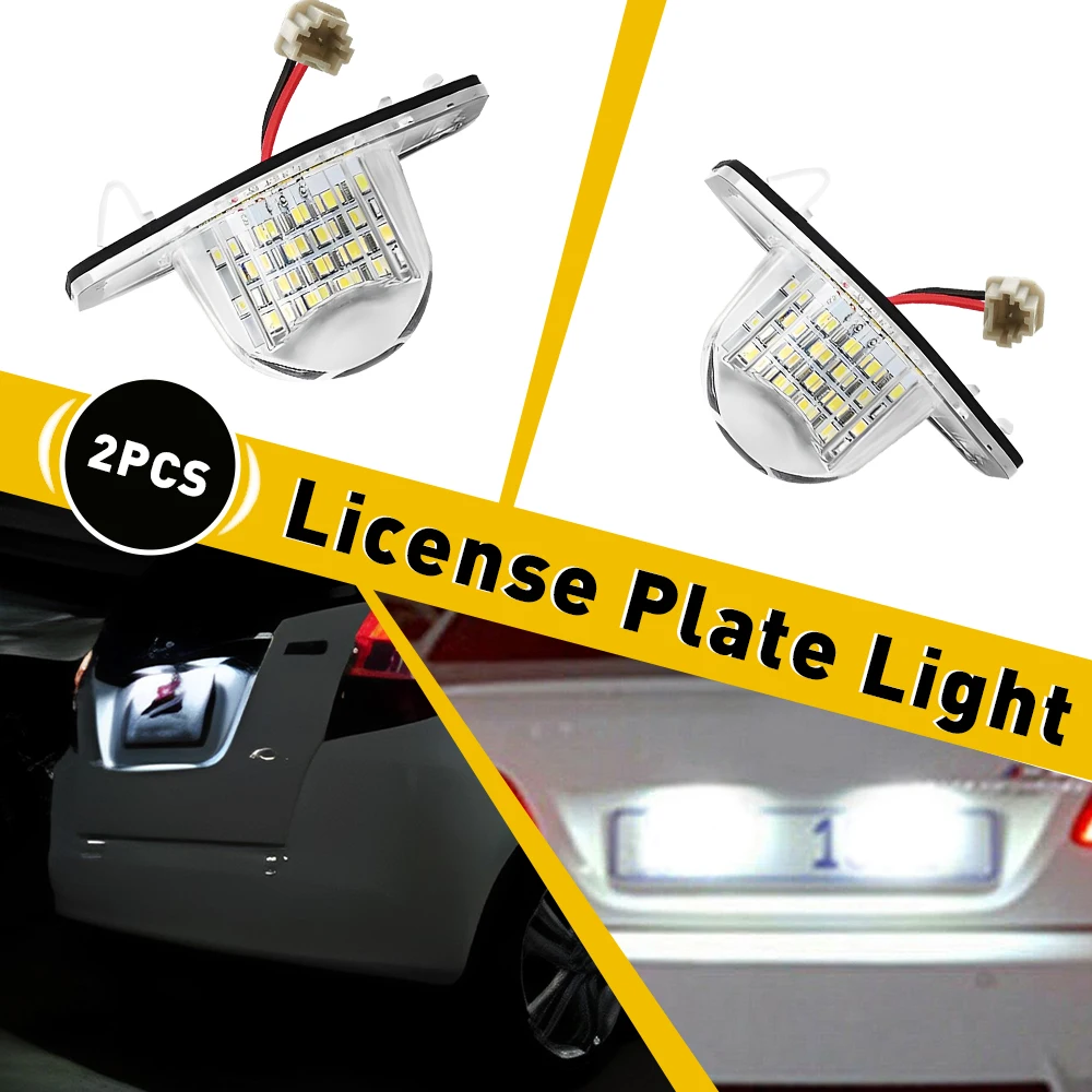 

2PCS LED License Plate Light Tag Lamp 6000K For 2007-2016 Honda CR-V CRV Fit Super Bright White 18-LED CANBUS