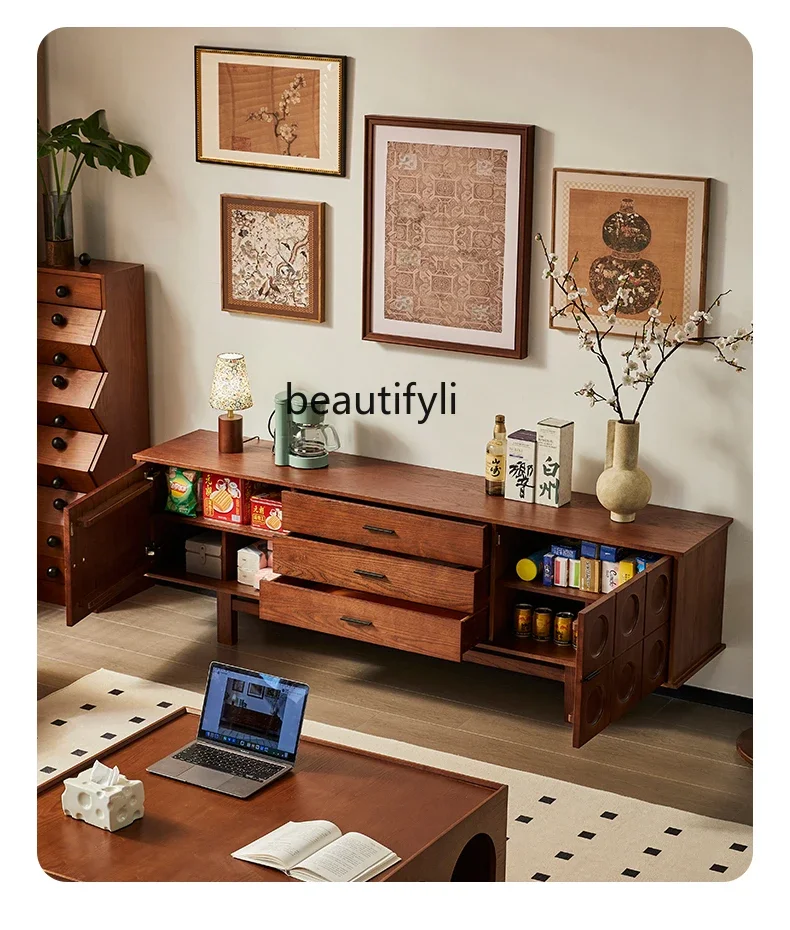

Antique TV Cabinet Living Room Home Storage French Retro Solid Wood TV Stand