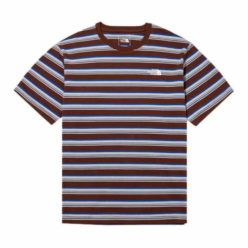The North Face SS26 Outdoor Breathable Pullover Loose Retro Striped Cropped Short Sleeve T-Shirt
