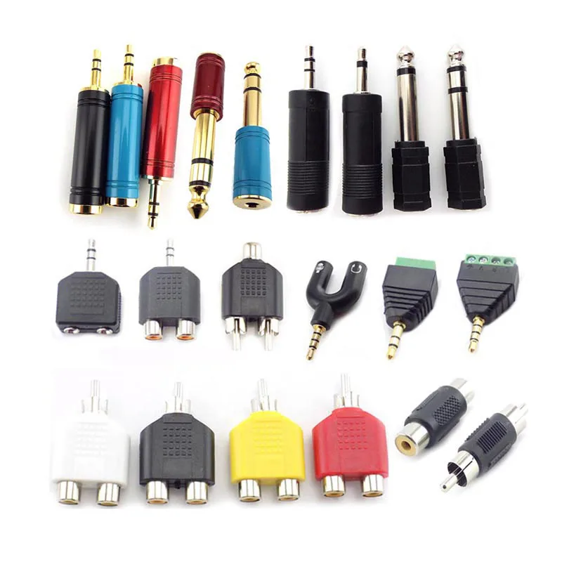 Audio Jack RCA Connector Female to Male Mono Stereo Adapter Plug Converter Headphone Amplifier Microphone AUX 3.5mm 6.5mm