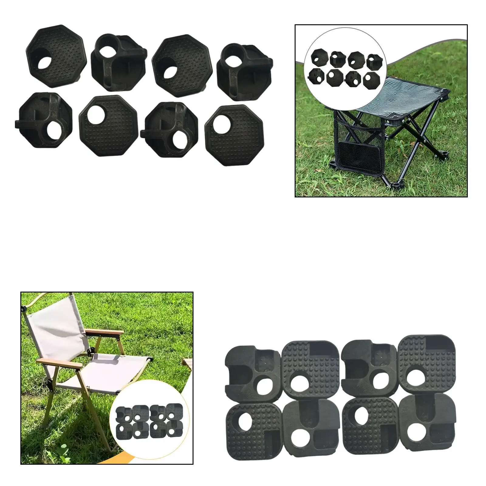 

Комплект из 8 черных соединителей для походных стульев, 14 мм, износостойкие, для ремонта, для сада и улицы