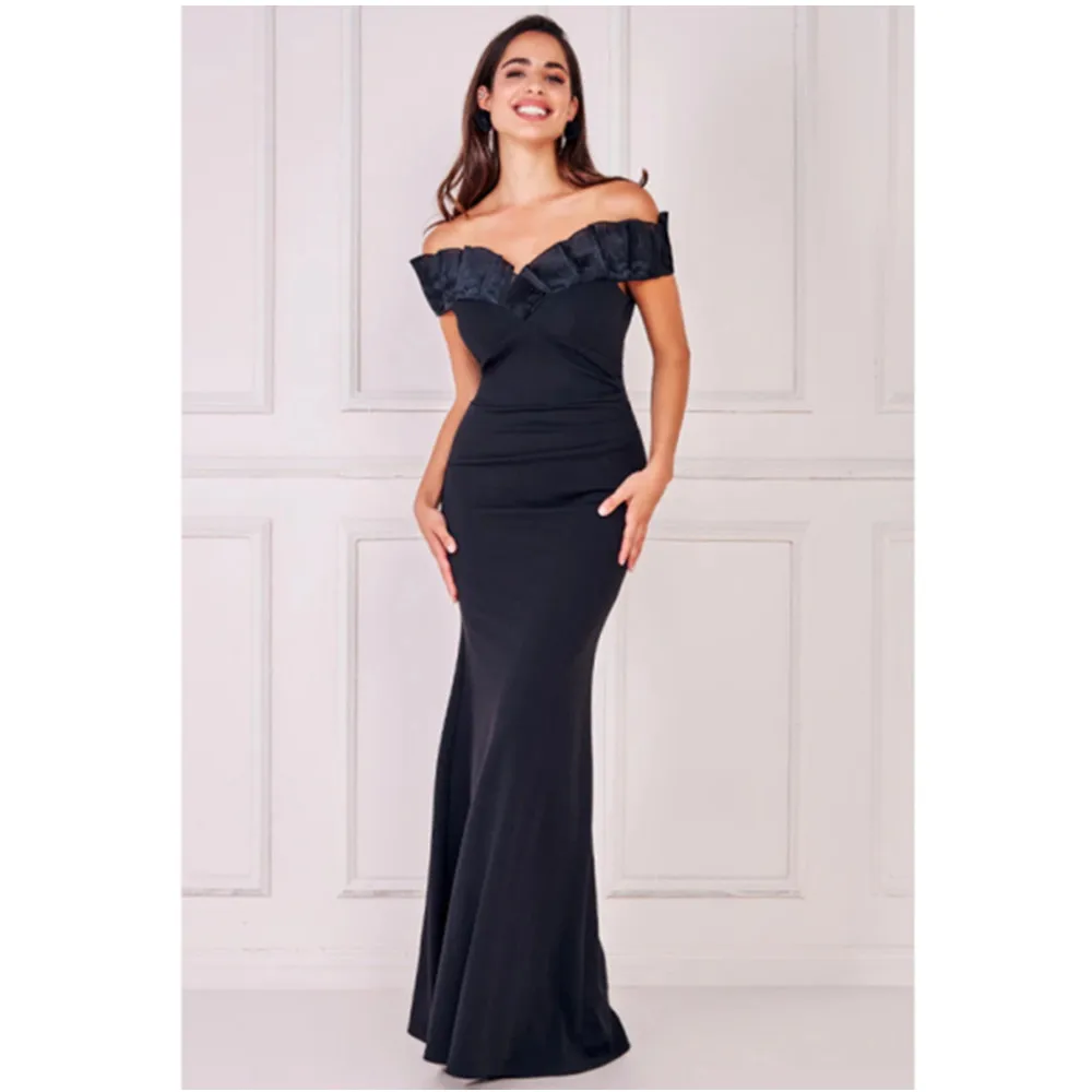 

Long Evening Dresses Elegant Sweetheart Prom Dress 2024 Black Mermaid Formal Occasion Dresses Off Shoulder Formal Cocktail Gown