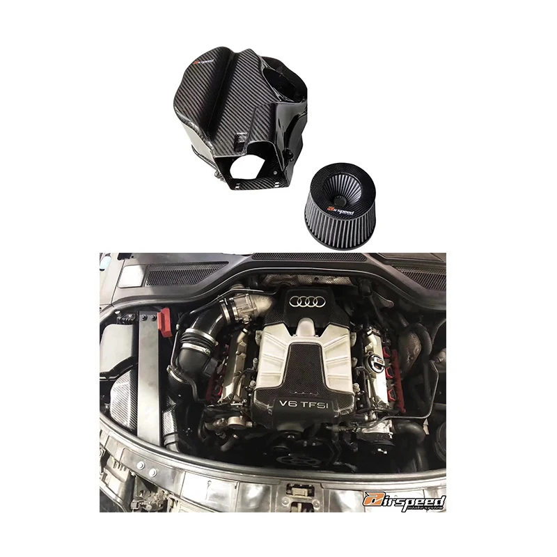 

Airspeed Brand Light Weight and High Strength 100% Dry Carbon Fiber Cold Air Intake System for AUDI A8 3.0T