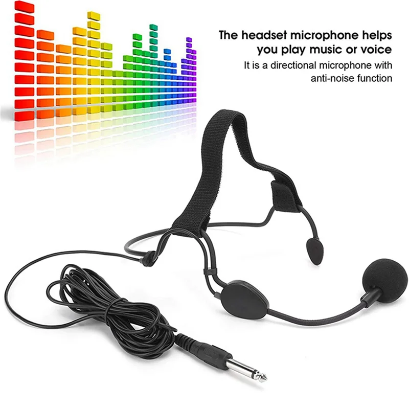 ABGI-2Pcs 6.35 مللي متر التوصيل ديناميكي عقال ميكروفون الأذن هوك ميكروفون مناسبة ل WH20TQG آلة موسيقية الغيتار