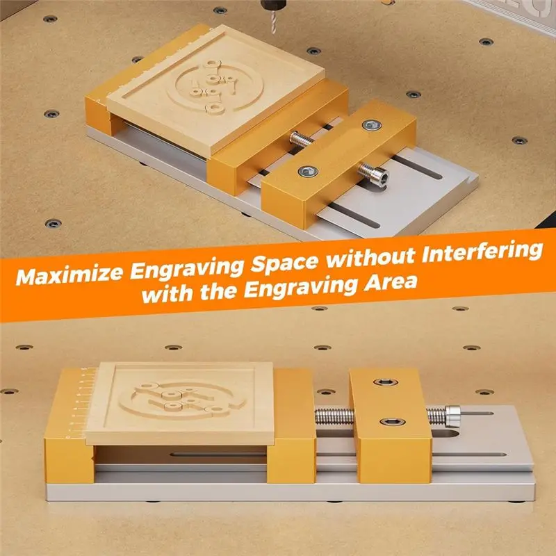 LLCS-For Desktop CNC Router Machines-7.87X3.94 Inch(20X10cm) CNC Vise Worktable 136Mm Clamping Range,For Woodworking