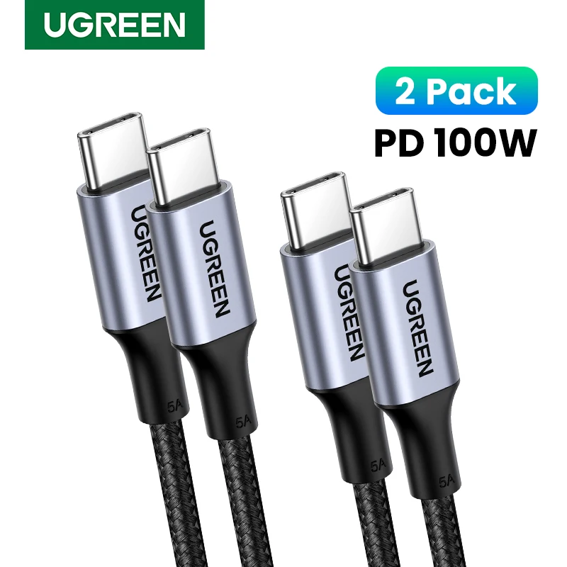 UGREEN 2 Pack USB Type C to USB C Cable PD 100W 60W Charging Cable for Macbook Xiaomi Samsung Fast Charger 2pcs 1m 1.5m 2m USB C