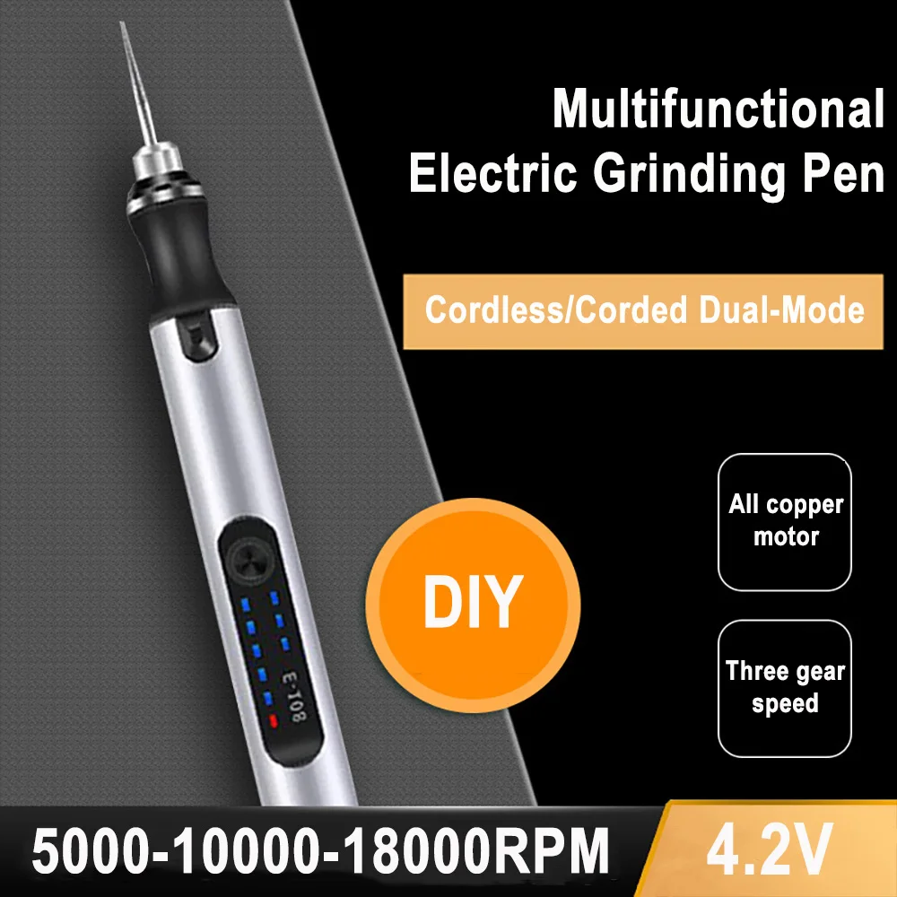 USB аккумуляторная дрель, беспроводная/проводная двухрежимная электрическая дрель, гравер, мини-шлифовальная машина, микро-роторный инструмент, гравировальный станок