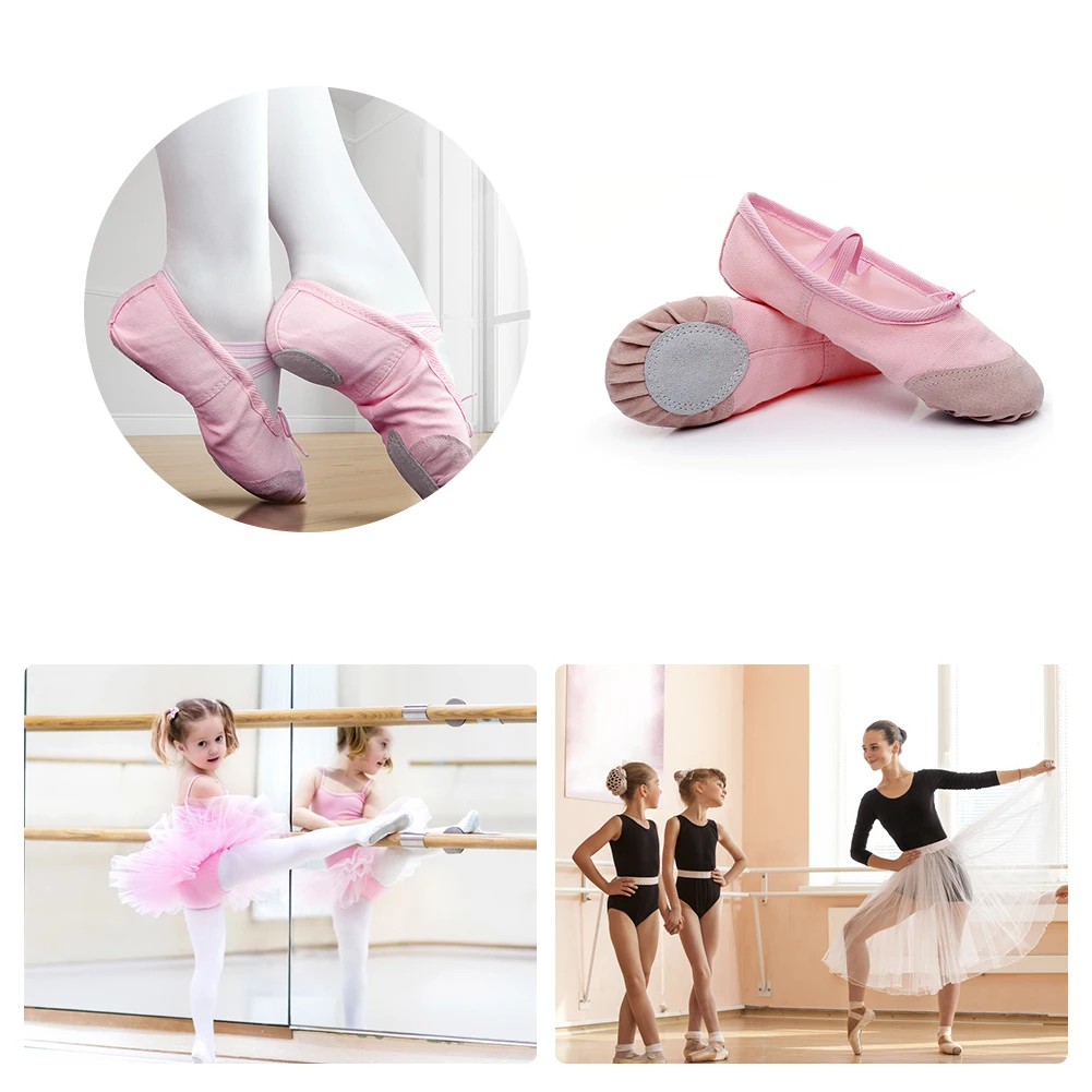 Professional Canvas Soft Sole Girls Ballet Shoes Kids Dance Slippers Ballet Dance Female Ballet Yoga Gym Dance Practice Shoes