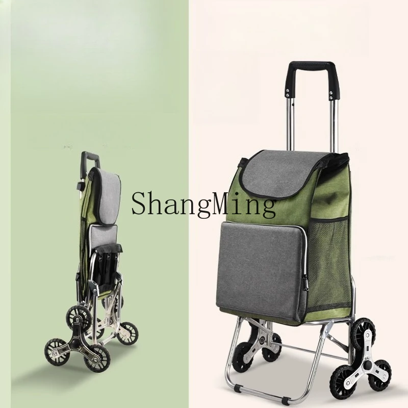

ZYY stainless steel folding shopping cart portable shopping cart adjustable height household truck