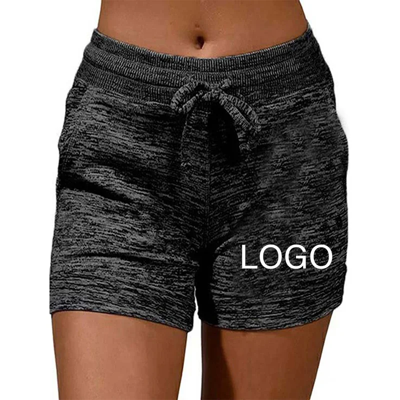 Short de sport élastique avec logo personnalisé pour femme, pantalon de survêtement respirant pour femme, séchage rapide, vue arrière, décontracté, fitness, grande taille, été