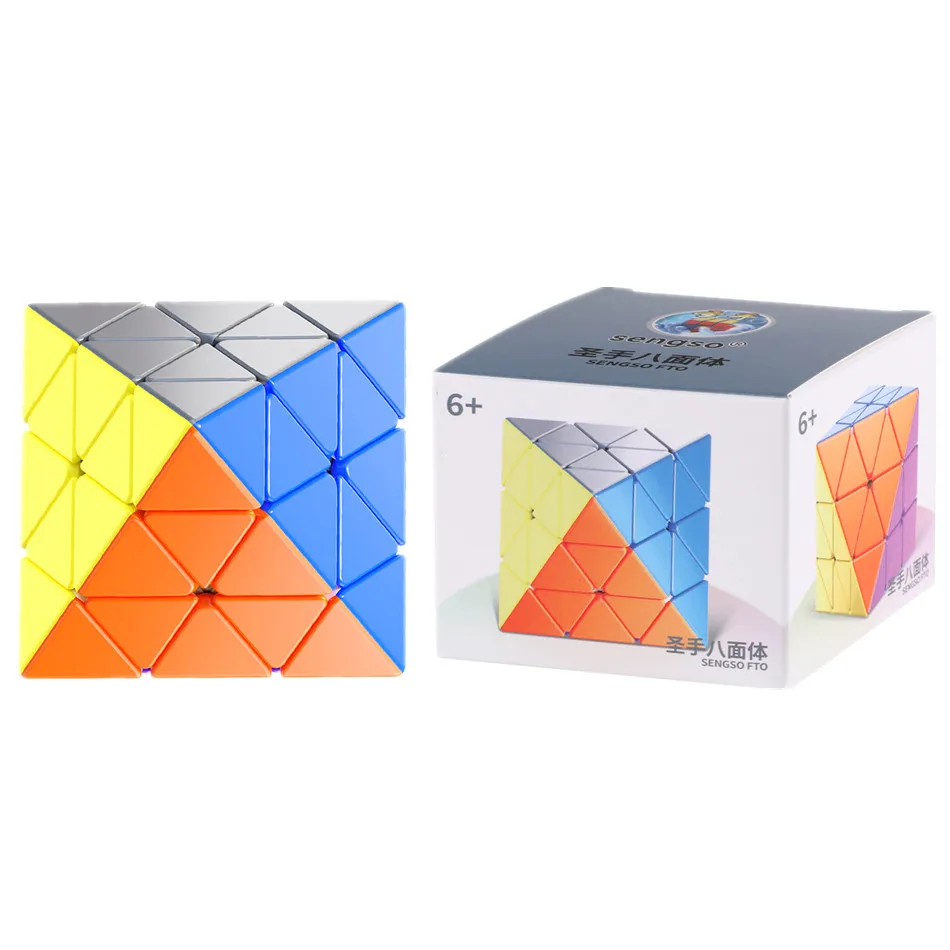 Sengso FTO-Cubo magnético giratorio de octaedro 3x3, 2x2 FTO, rompecabezas de velocidad profesional de Forma especial, Cubo mágico, juguetes, regalos