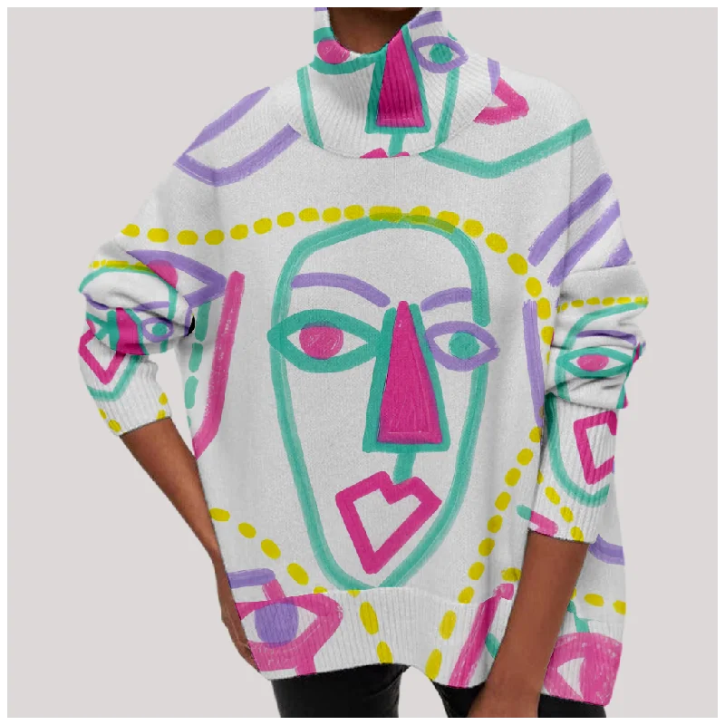 

Зимний свитер с высоким воротником, классический пуловер, свитера, свободный джемпер y2k, модная верхняя одежда, уличная одежда, наряды