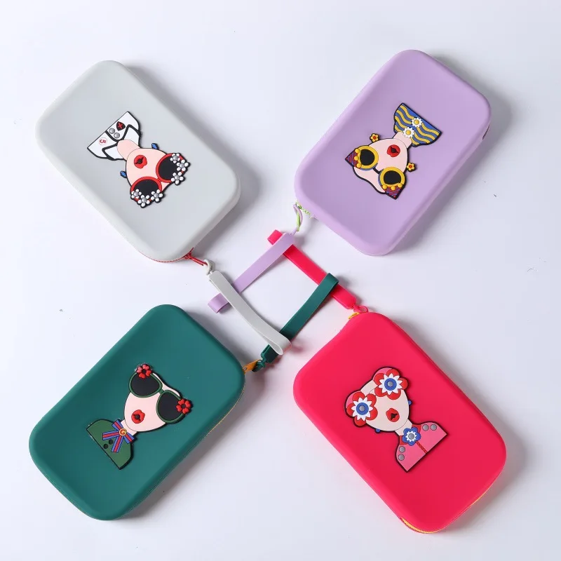 لطيف النظارات الشمسية حقيبة التخزين المحمولة نظارات حقيبة التخزين مكافحة قطرة مستحضرات التجميل سيليكون تخزين Bagcan شنق مقاوم للماء هدية C