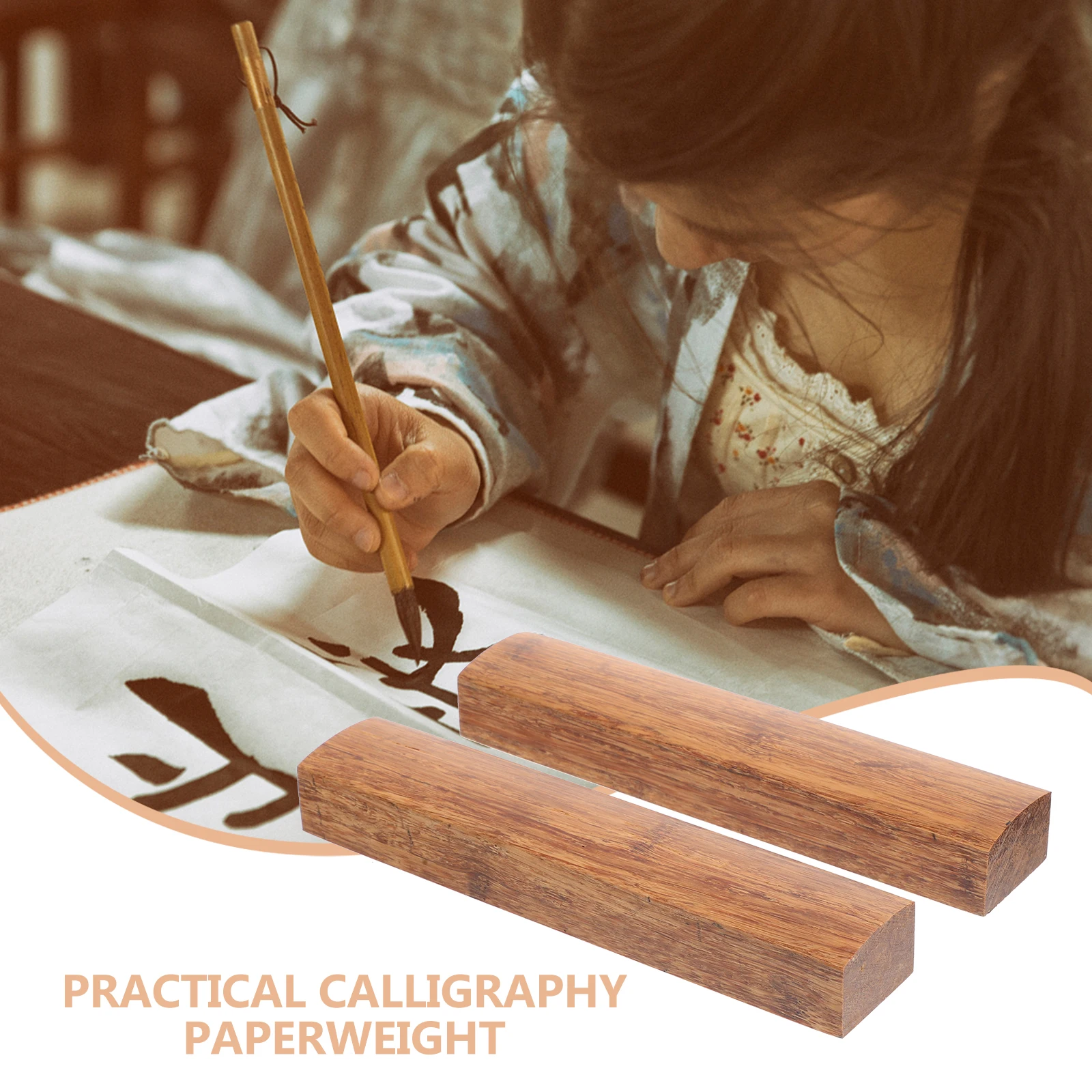 2pcs Practical Durable Home Desktop Precious Study Paperweights Good Students Calligraphy Bamboo Decorative Lightweight Small