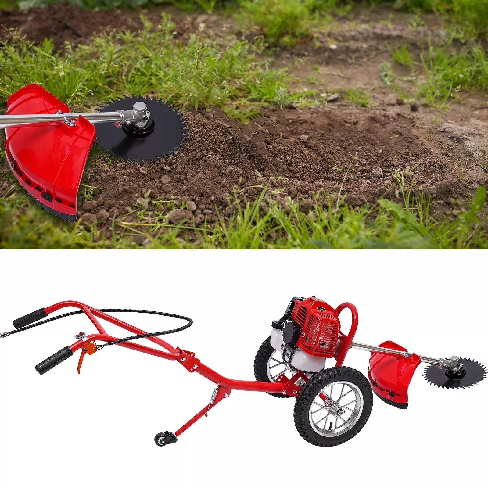 

Hand Push Grass Cutter – Gasoline Lawn Mower Trimmer for Lawn Care, Landscaping, and Large Area Grass Cutting