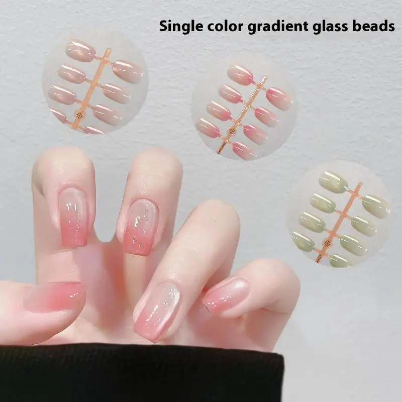 

30Pcs Solid Color Gradient False Nails Wearing Armor Wearable Manicure DIY Nail Charm Nail Art Manicure Decoration