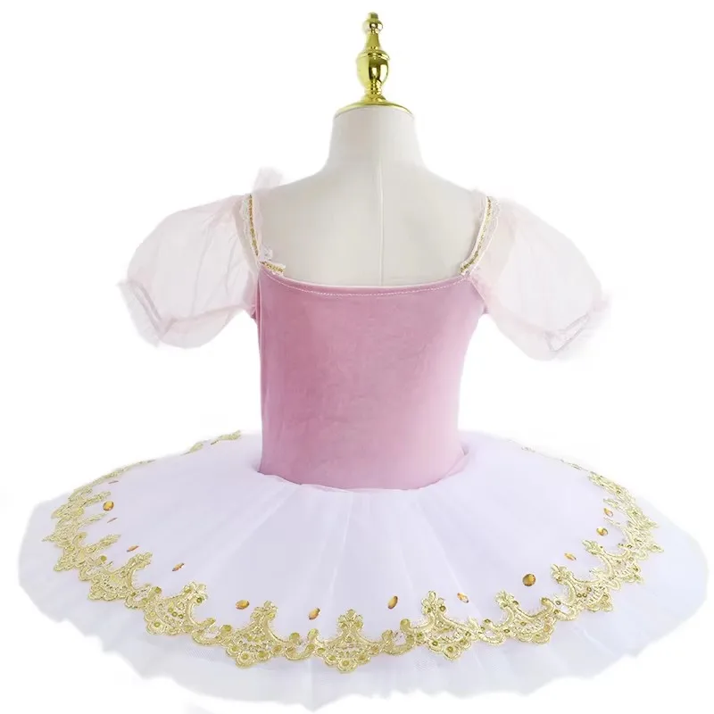 ชุดบัลเลต์เด็กและผู้ใหญ่แบบมืออาชีพ กระโปรงบัลเลต์ผ้าทูลล์ทรงแพนเค้ก สำหรับการแสดงนิทานนกหงษ์ขาว