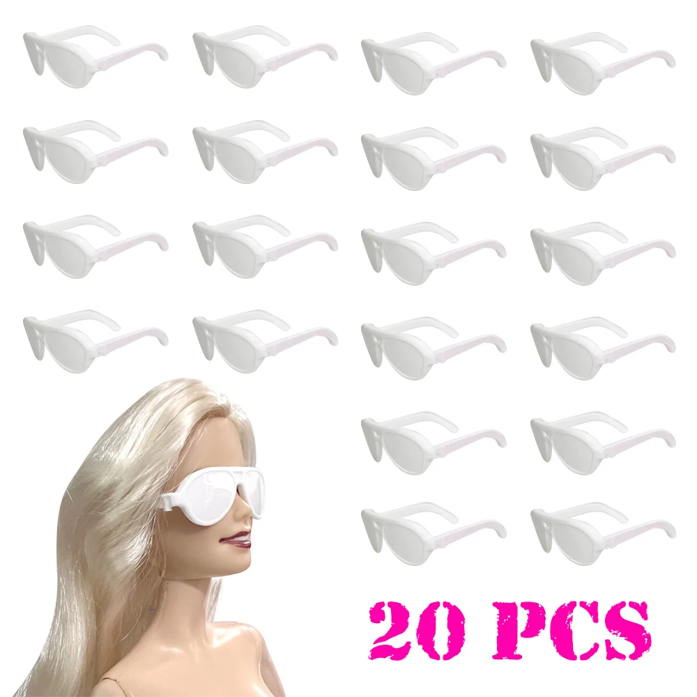 

20 Pcs White Sunglasses For 11.5 Inch Doll Accessories Casual Sunglasses For BJD 1/6 Doll DIY Dollhouse Party Doll Toys