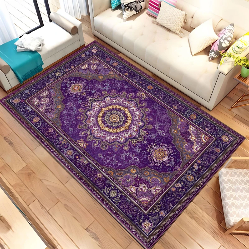 Purple Persian Vintage Pattern print Rug,lounge coffee table mat,bedroom bedside rug,hallway Welcome rug,Non Slip Rug,Present
