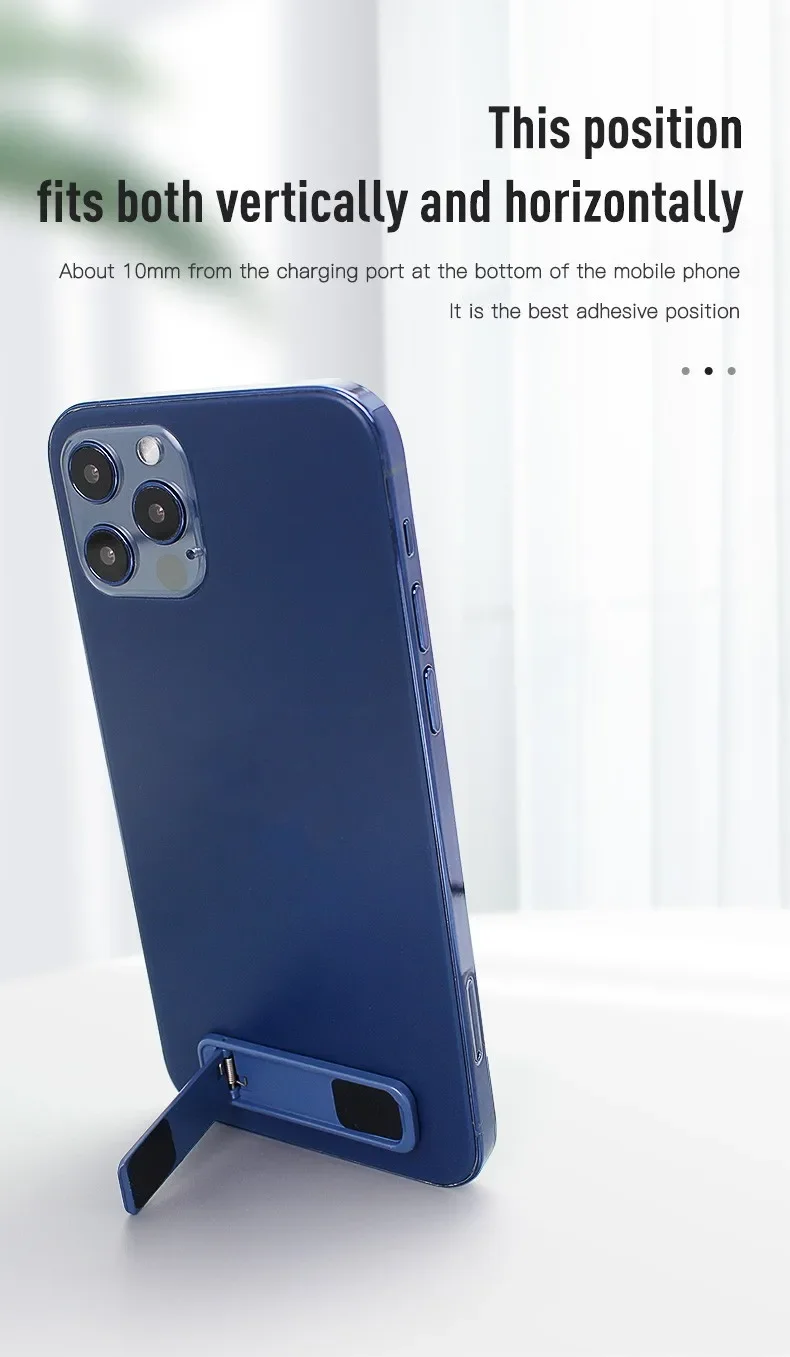 Bunter Metallhalter für Mobiltelefone, Streifenform, Aufkleber auf der Rückseite, einfache tragbare Handyhalterung für iPhone 16, 15, 14, Xiaomi – Detail 4