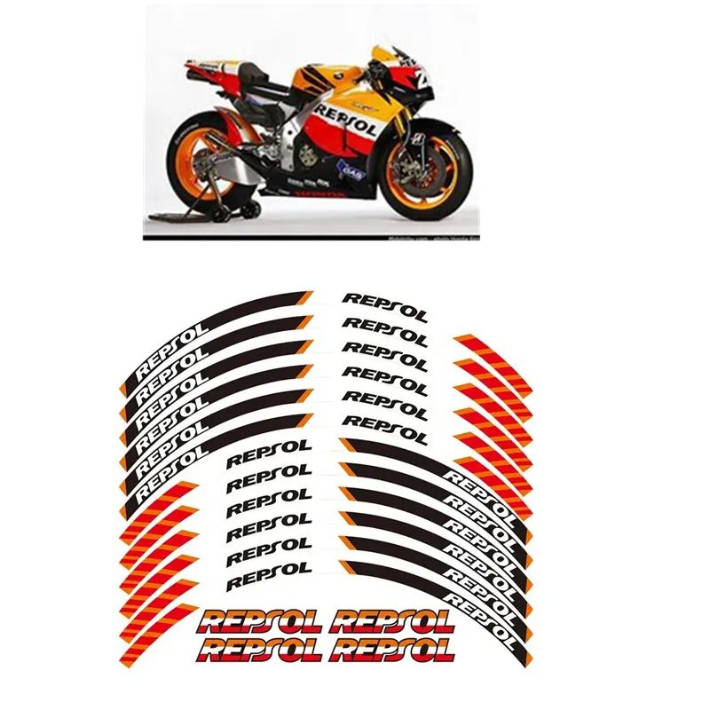 For HONDA REPSOL HRC CBRRR  CBR250RR CBR400RR CBR600RR CBR1000RR Motorcycle Parts Contour Wheel Decoration Decal Sticker - A